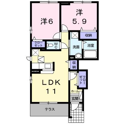 ルラーシュ弐番館 101【管理NO：1-017288202-01010】 ★家具家電は申し込み後に搬入します★ ★2026年09月中旬入居可能★の外観画像