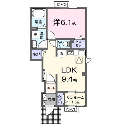 シャルマン天童Ⅱ 103【管理NO：1-027790902-01030】 ★家具家電は申し込み後に搬入します★ ★2026年08月下旬入居可能★の外観画像