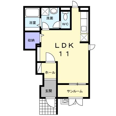 プラシードⅠ 103【管理NO：1-017145301-01030】 ★家具家電は申し込み後に搬入します★ ★2026年09月下旬入居可能★の外観画像