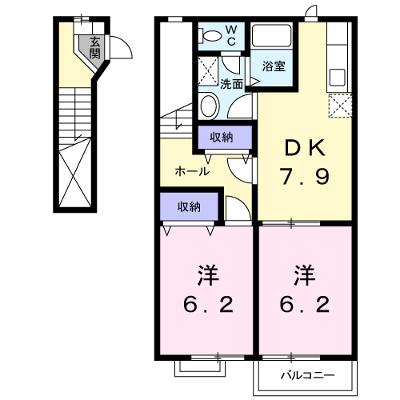 エスポワール壱番館 203【管理NO：1-009342701-02030】 ★家具家電は申し込み後に搬入します★ ★2026年08月下旬入居可能★の外観画像
