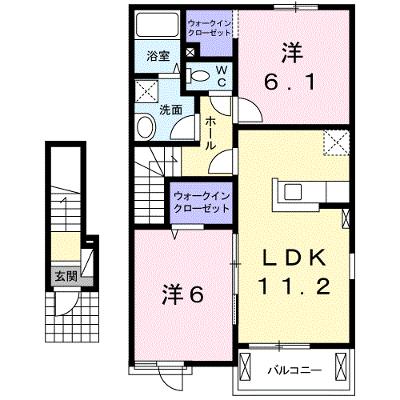 エアリーコートＡ 202【管理NO：1-018492201-02020】 ★家具家電は申し込み後に搬入します 2026年08月下旬入居可能の外観画像