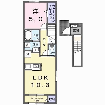 ミルホイール　Ⅱ 201【管理NO：1-028119402-02010】 ★家具家電は申し込み後に搬入します 2026年11月上旬入居可能の外観画像