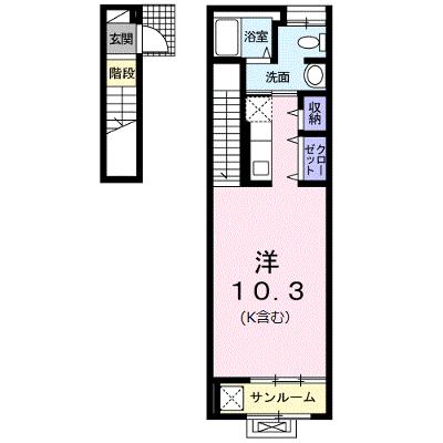 サン　スクエア 203【管理NO：1-022530201-02030】 ★家具家電は申し込み後に搬入します 2026年08月上旬入居可能の外観画像