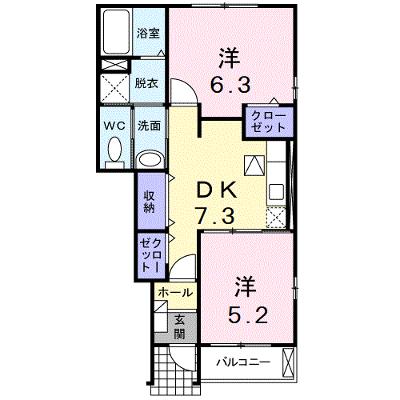プラシード・ユダⅡ 104【管理NO：1-015921401-01040】 ★家具家電は申し込み後に搬入します 2026年08月下旬入居可能の外観画像