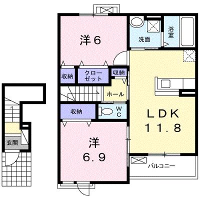 エヴァーグリーン納富分Ⅱ 203【管理NO：1-024016502-02030】 ★家具家電は申し込み後に搬入します★の外観画像