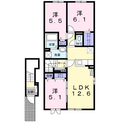 クレイン・もえぎ町 204【管理NO：1-027016301-02040】 ★家具家電は申し込み後に搬入します★ ★2026年09月中旬入居可能★の外観画像