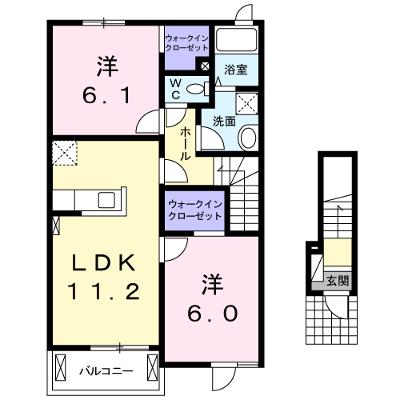 ショコラ　ド　ベル　Ⅰ 202【管理NO：1-019827701-02020】 ★家具家電は申し込み後に搬入します★ ★2026年09月上旬入居可能★の外観画像