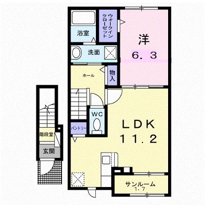フレーシュ・ベルＡ 203【管理NO：1-027882201-02030】 ★家具家電は申し込み後に搬入します 2026年09月中旬入居可能の外観画像