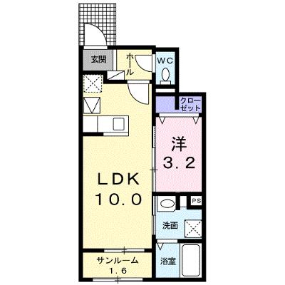 ポライトリー　Ｄ 102【管理NO：1-025536604-01020】 ★家具家電は申し込み後に搬入します★の外観画像