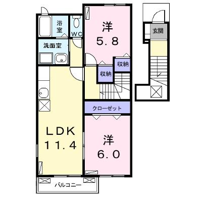 ブラン・ルピナス　Ｂ 202【管理NO：1-014726102-02020】 ★家具家電は申し込み後に搬入します 2026年10月中旬入居可能の外観画像