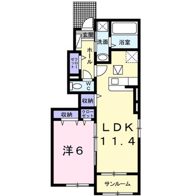 プロムナードメゾン弐番館　Ｃ 101【管理NO：1-024797201-01010】 ★家具家電は申し込み後に搬入します 2026年09月上旬入居可能の外観画像