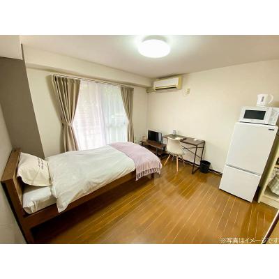 ユニオンマンスリー高幡不動２　105　1R・シングル☆【禁煙ルーム】便利な宅配ボックス付き！安心のモニター付きインターフォン完備/デスク・チェア＆たっぷり収納2ドア冷蔵庫など生活家電のあるお部屋の外観画像