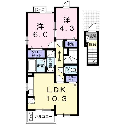 エスポワールＢ 203【管理NO：1-021492502-02030】 ★家具家電は申し込み後に搬入します★ ★2026年09月中旬入居可能★の外観画像