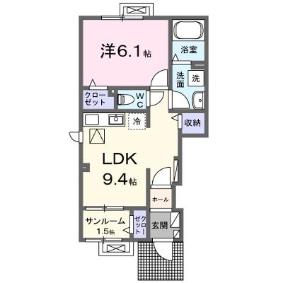 シャルマン天童Ⅱ 101【管理NO：1-027790902-01010】 ★家具家電は申し込み後に搬入します★ ★2026年09月中旬入居可能★の外観画像