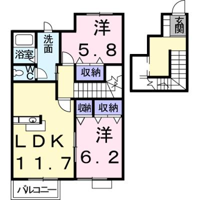 ブルックハイツⅤ 202【管理NO：1-012773101-02020】 ★家具家電は申し込み後に搬入します★の外観画像