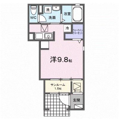 メゾン　カルム 104【管理NO：1-027917901-01040】 ★家具家電は申し込み後に搬入します★の外観画像