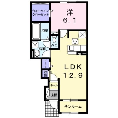 カルム　Ⅱ 102【管理NO：1-025921001-01020】 ★家具家電は申し込み後に搬入します★ ★2026年08月下旬入居可能★の外観画像