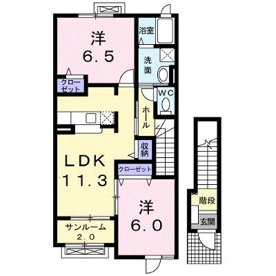 グロワールＥ 203【管理NO：1-015150005-02030】 ★家具家電は申し込み後に搬入します★ ★2026年09月上旬入居可能★の外観画像
