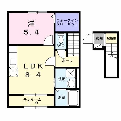 プラシード　エイワン 202【管理NO：1-028647601-02020】 ★家具家電は申し込み後に搬入します★ ★2026年12月上旬入居可能★の外観画像