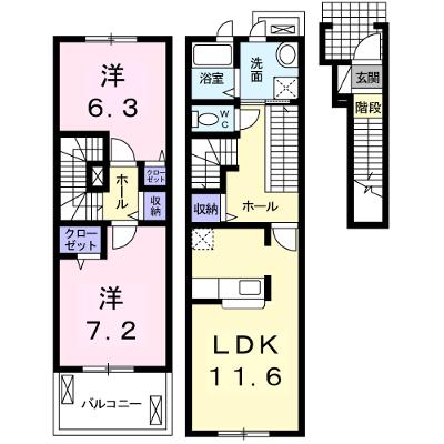パーシモン北野 206【管理NO：1-019207801-02050】 ★家具家電は申し込み後に搬入します★の外観画像