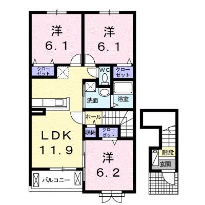 ジェルメ 201【管理NO：1-019853101-02010】 ★家具家電は申し込み後に搬入します 2026年08月上旬入居可能の外観画像