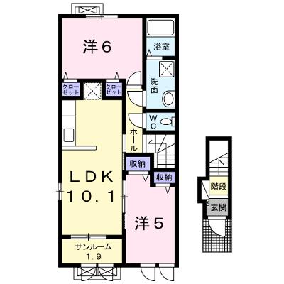 セルサス荒山Ａ棟 201【管理NO：1-019724701-02010】 ★家具家電は申し込み後に搬入します 2026年09月上旬入居可能の外観画像