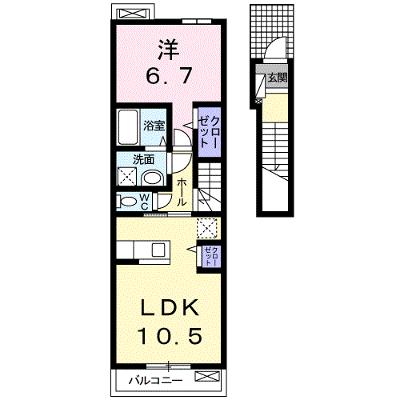 ラ・ビュウ・アンジュ　Ⅲ 205【管理NO：1-019080701-02040】 ★家具家電は申し込み後に搬入しますの外観画像
