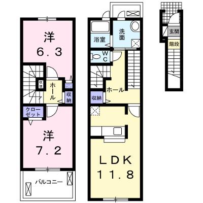 グランシエル・コウⅢ 208【管理NO：1-016605701-02070】 ★家具家電は申し込み後に搬入します★ ★2026年08月中旬入居可能★の外観画像