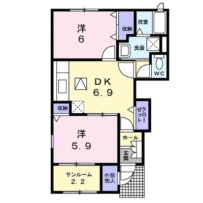 ブルック　サイドＣ 101【管理NO：1-013688503-01010】 ★家具家電は申し込み後に搬入します★ ★2026年08月下旬入居可能★の外観画像
