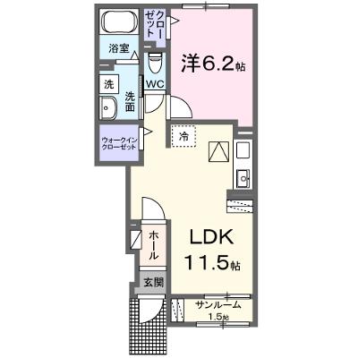 エスパースＨＯＵＦＵ　Ⅱ 103【管理NO：1-027776502-01030】 ★家具家電は申し込み後に搬入します★ ★2026年08月下旬入居可能★の外観画像