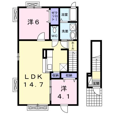 プレジール 201【管理NO：1-020935301-02010】 ★家具家電は申し込み後に搬入します★ ★2026年08月下旬入居可能★の外観画像