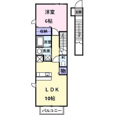 アウローラ 203【管理NO：1-014167501-02030】 ★家具家電は申し込み後に搬入します★ ★2026年08月下旬入居可能★の外観画像