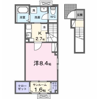 ライズひまわり 201【管理NO：1-028396001-02010】 ★家具家電は申し込み後に搬入します 2026年12月上旬入居可能の外観画像