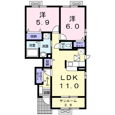 インフィニティーＣ 104【管理NO：1-015457603-01040】 ★家具家電は申し込み後に搬入します 2026年09月上旬入居可能の外観画像