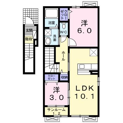 ジュネス・アルモニー 201【管理NO：1-017981001-02010】 ★家具家電は申し込み後に搬入します★ ★2026年10月中旬入居可能★の外観画像