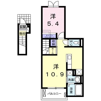 ロワ・クレール 203【管理NO：1-018909301-02030】 ★家具家電は申し込み後に搬入します 2026年09月上旬入居可能の外観画像