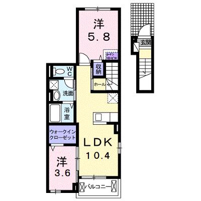 メゾン・フルール 201【管理NO：1-020669001-02010】 ★家具家電は申し込み後に搬入します 2026年09月中旬入居可能の外観画像