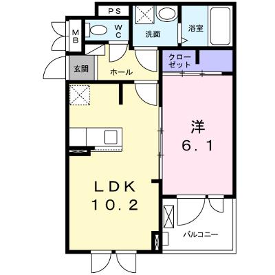 ＧＡＩＡ　ＢＬＡＮＣ 205【管理NO：1-025665201-02040】 ★家具家電は申し込み後に搬入します 2026年10月中旬入居可能の外観画像