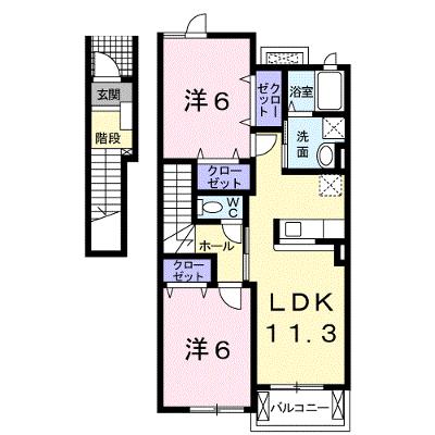リアンフォール　Ⅰ 202【管理NO：1-015325501-02020】 ★家具家電は申し込み後に搬入します★の外観画像