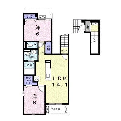 ミルキー　ウェイ稲月 203【管理NO：1-021387901-02030】 ★家具家電は申し込み後に搬入します 2026年09月中旬入居可能の外観画像