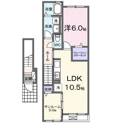 アーサー上峰 205【管理NO：1-027269001-02050】 ★家具家電は申し込み後に搬入します★ ★2026年11月中旬入居可能★の外観画像