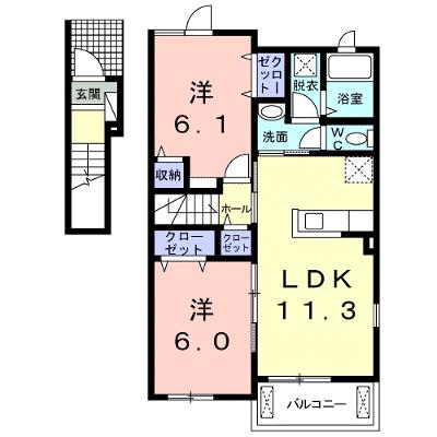 ウィステリア 201【管理NO：1-019901901-02010】 ★家具家電は申し込み後に搬入します★ ★2026年08月下旬入居可能★の外観画像