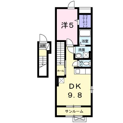 プラシードⅡ 201【管理NO：1-017656501-02010】 ★家具家電は申し込み後に搬入します★ ★2026年08月下旬入居可能★の外観画像