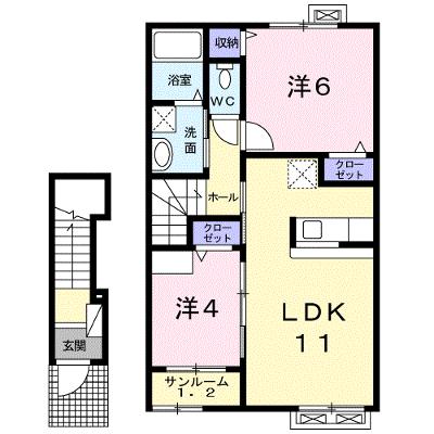 サニーハウスⅡ 202【管理NO：1-018367502-02020】 ★家具家電は申し込み後に搬入します★ ★2026年09月上旬入居可能★の外観画像