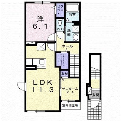 プルメリア 201【管理NO：1-025941801-02010】 ★家具家電は申し込み後に搬入します 2026年08月上旬入居可能の外観画像