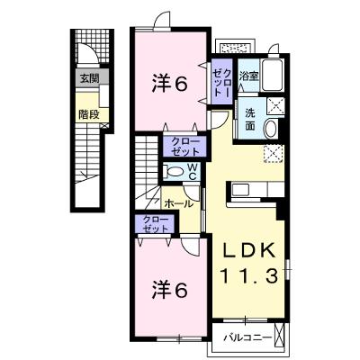 シャン・ド・フルール 201【管理NO：1-015722301-02010】 ★家具家電は申し込み後に搬入します★の外観画像