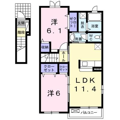 メゾンミルフィーユ　Ａ 201【管理NO：1-017422301-02010】 ★家具家電は申し込み後に搬入します★ ★2026年08月下旬入居可能★の外観画像