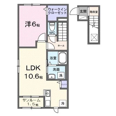 ミニョン　フロル　Ａ 206【管理NO：1-028577401-02060】 ★家具家電は申し込み後に搬入します★ ★2026年10月上旬入居可能★の外観画像