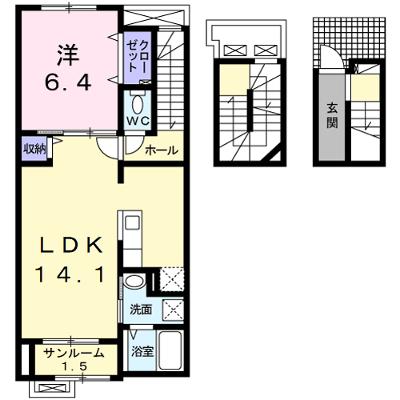 アベニール　ドゥ　アルブル 302【管理NO：1-022984801-03020】 ★家具家電は申し込み後に搬入します★ ★2026年09月中旬入居可能★の外観画像
