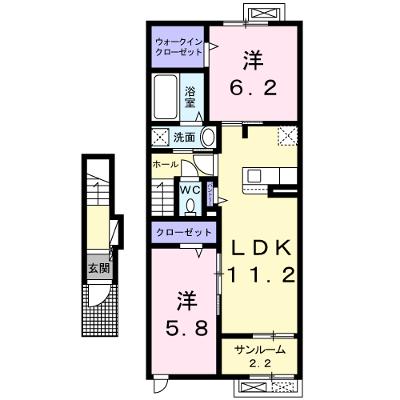 ドゥ・フレールⅠ 202【管理NO：1-025308001-02020】 ★家具家電は申し込み後に搬入します★ ★2026年10月中旬入居可能★の外観画像